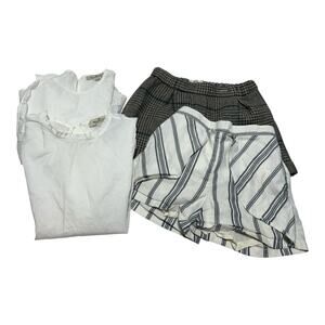 2 Massimo Dutti Girls Outfits Shorts White Cotton Blouses SIZE 9-10